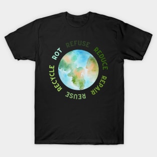 Refuse Reduce Repair Reuse Recycle Rot - Green Eco T-Shirt